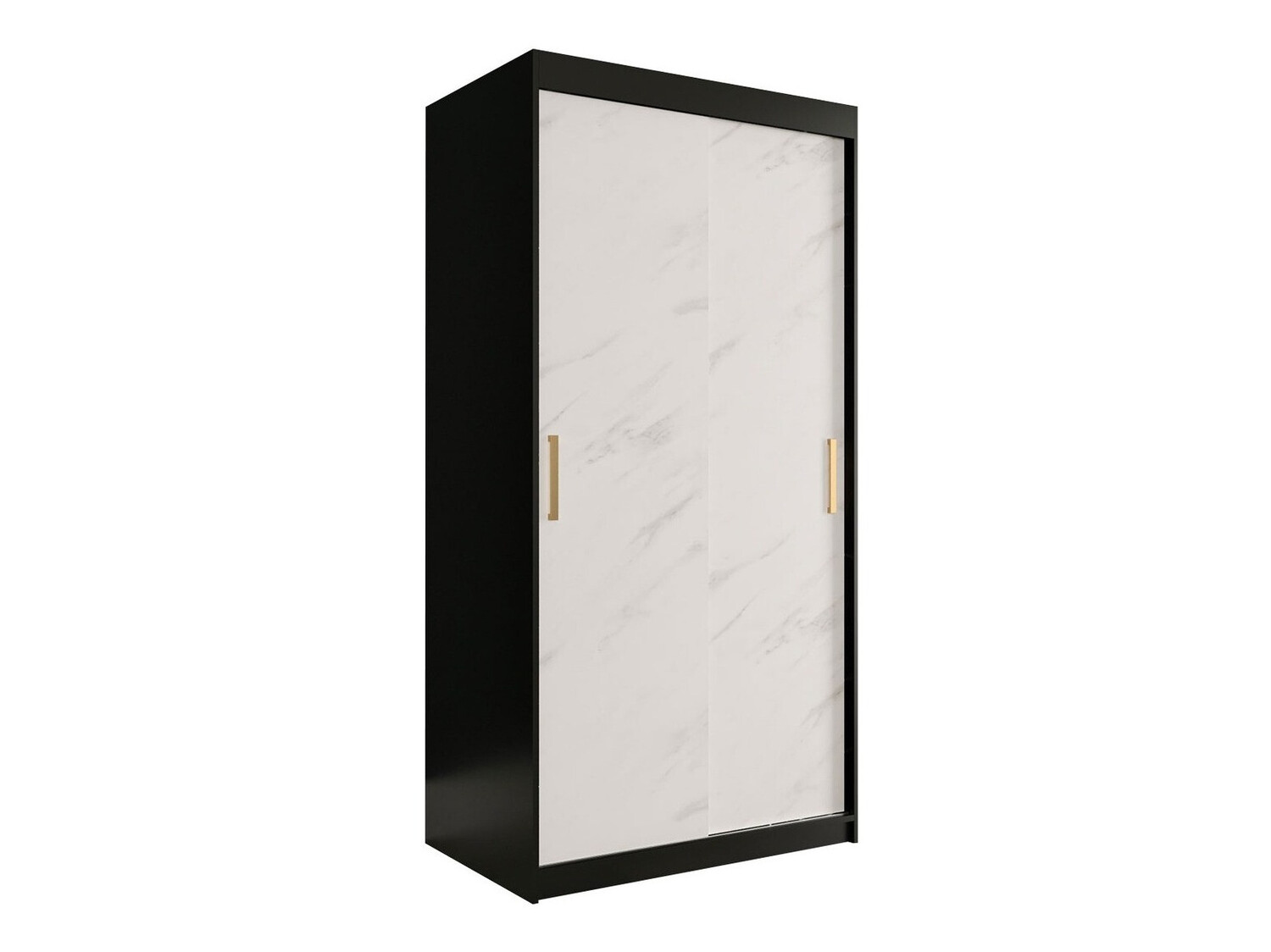 Riidekapp Hartford 246 (Matt must + Valge marmor)