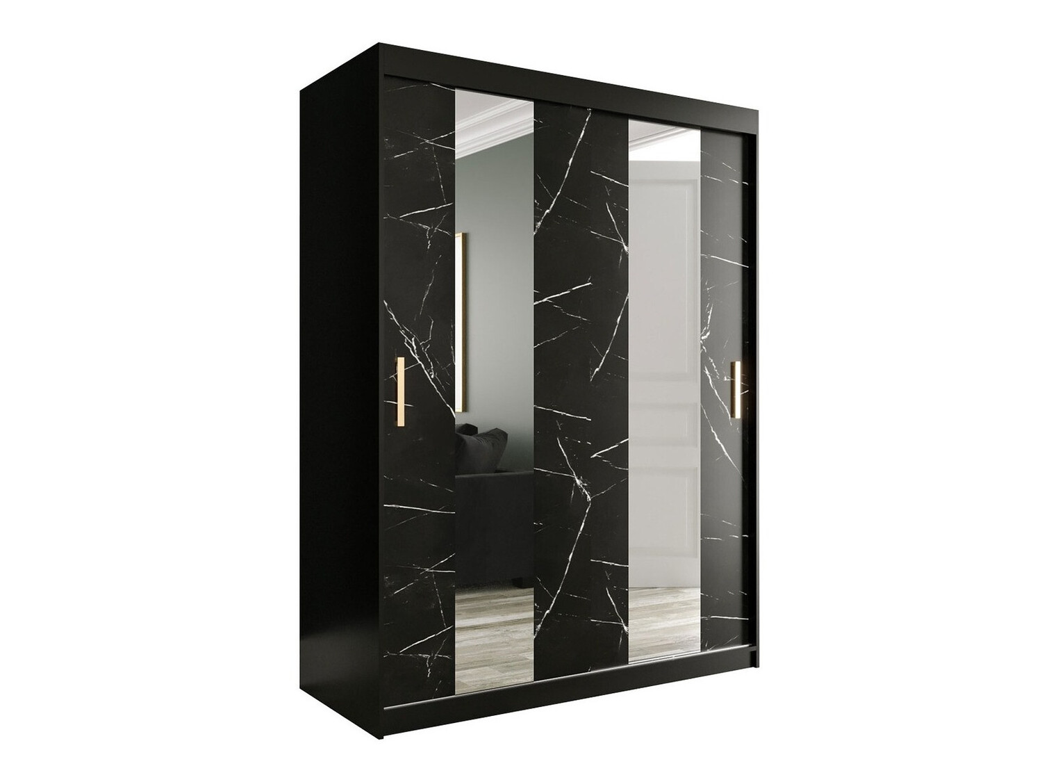 Riidekapp Hartford 242 (Matt must + Must marmor)