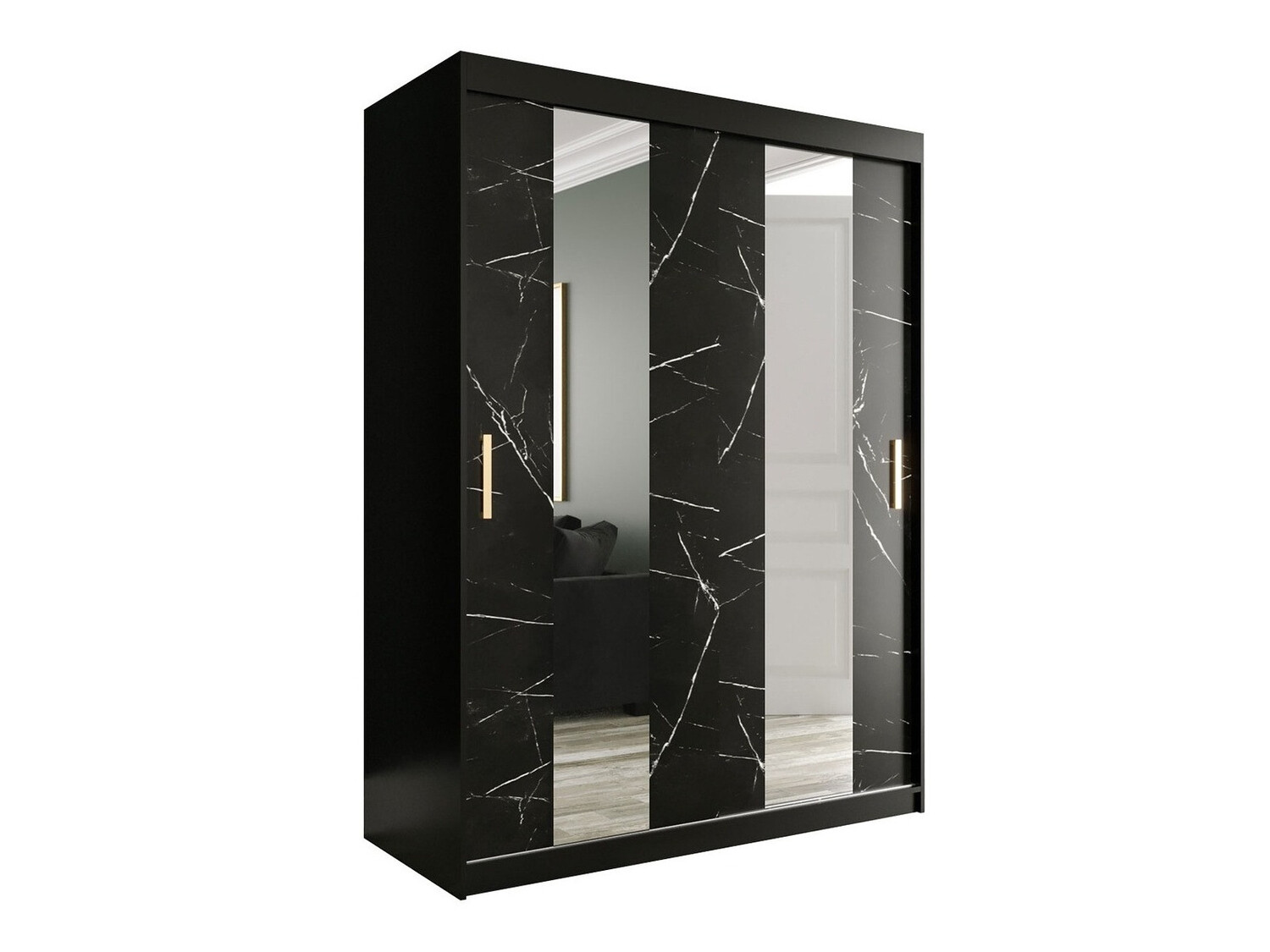 Riidekapp Hartford 242 (Matt must + Must marmor)