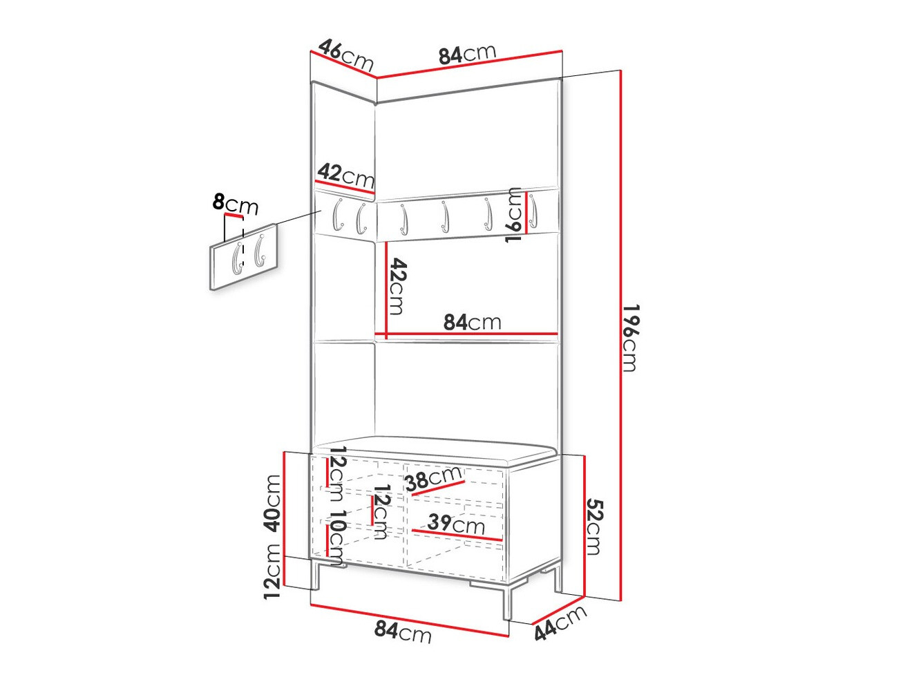 Esikukomplekt Nomal IV (Valge)
