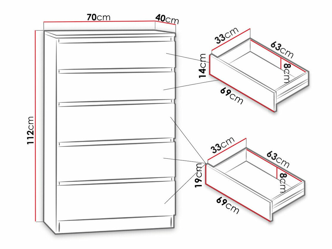 Kummut Comfivo Structor IV (Valge)