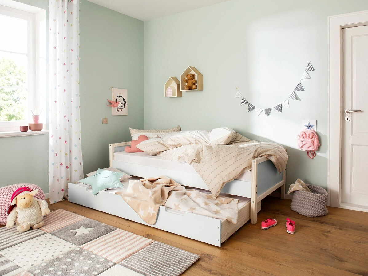 Voodipesukast Fenmele 105 (Valge + Ere puit)