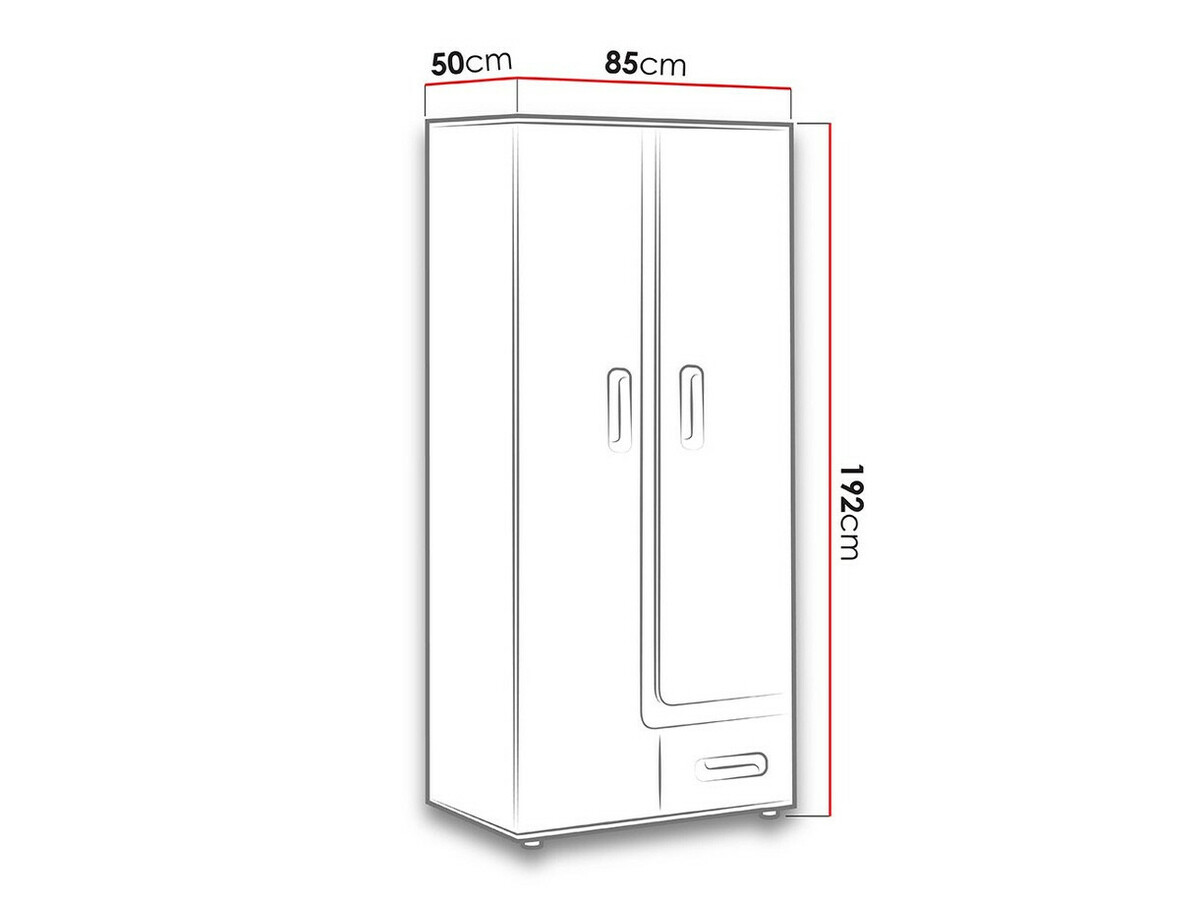 Riidekapp Levtala 101 (Antratsiit + Valge + Roosikarva)