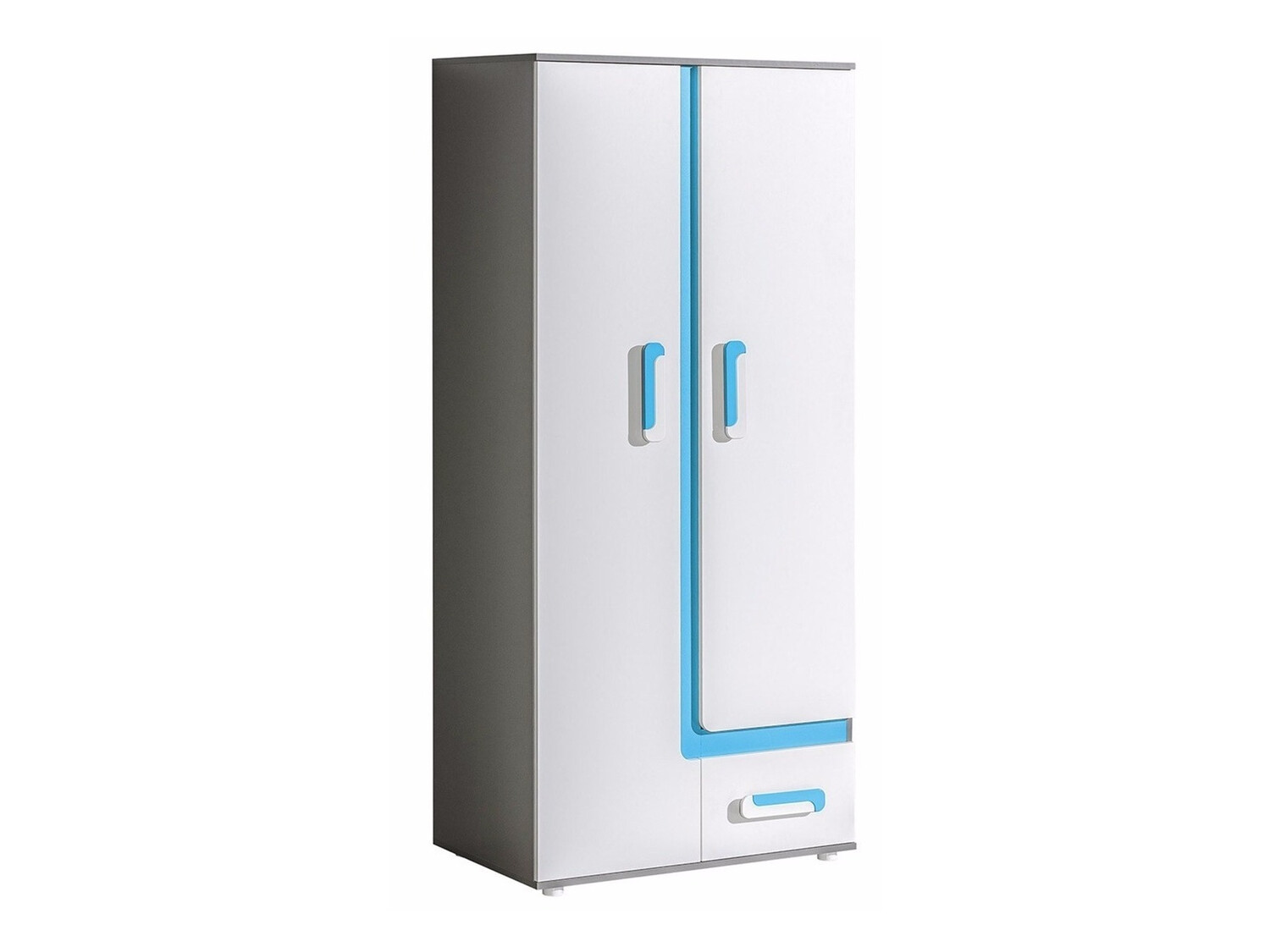 Riidekapp Levtala 101 (Antratsiit + Valge + Türkiis)