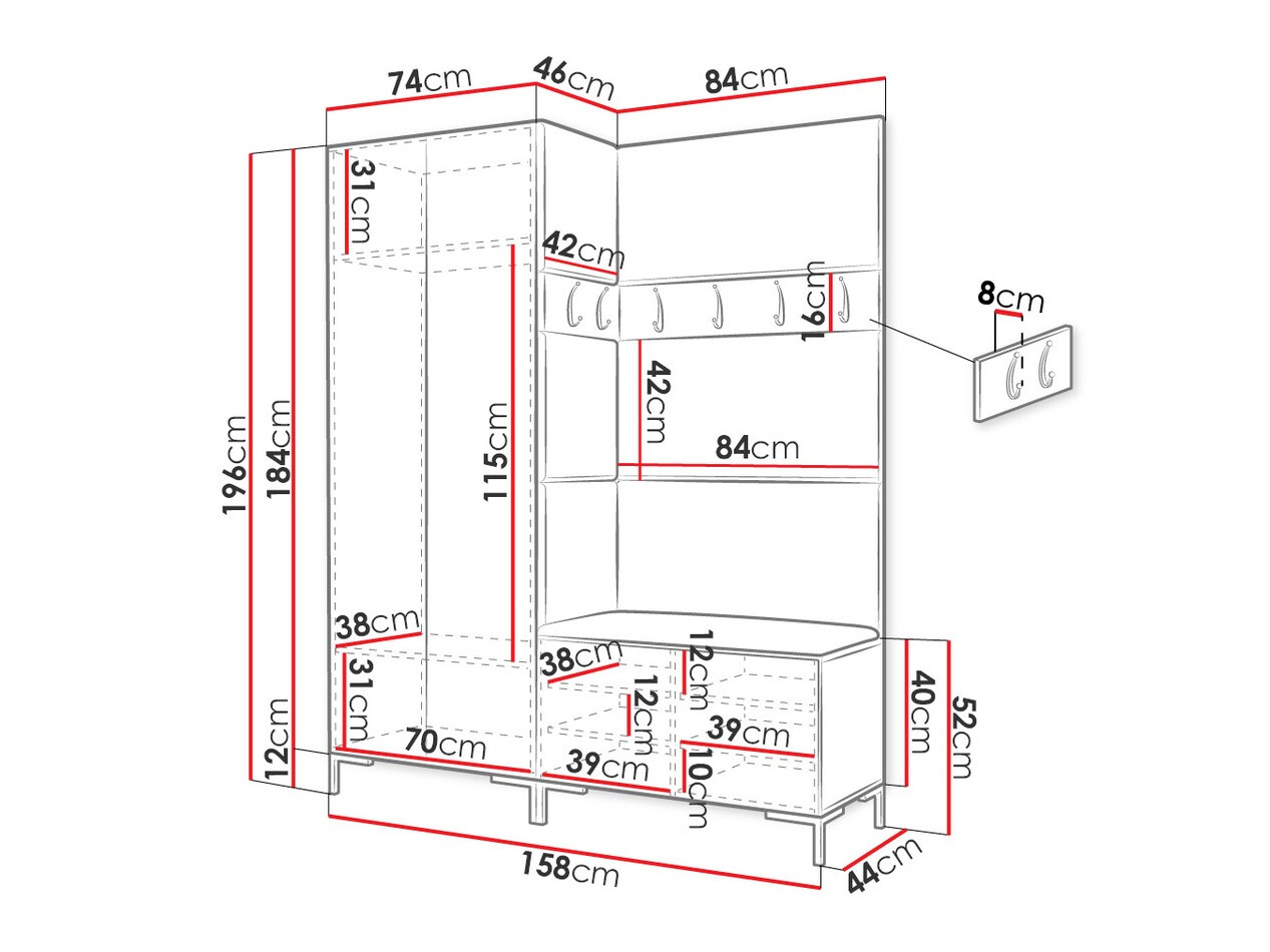 Esikukomplekt Nomal IX (Öko nahk Soft 017)