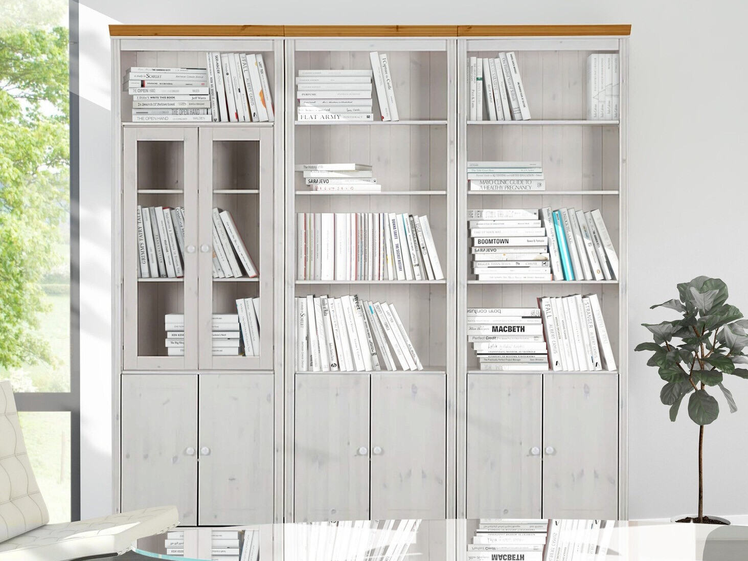 Riiulikomplekt Saltoro 111 (Valge + Mee tamm)