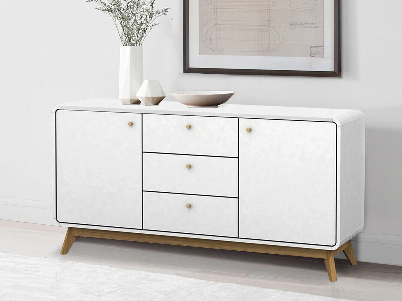 Kummut Elbtena 110 (Valge + Tamm)