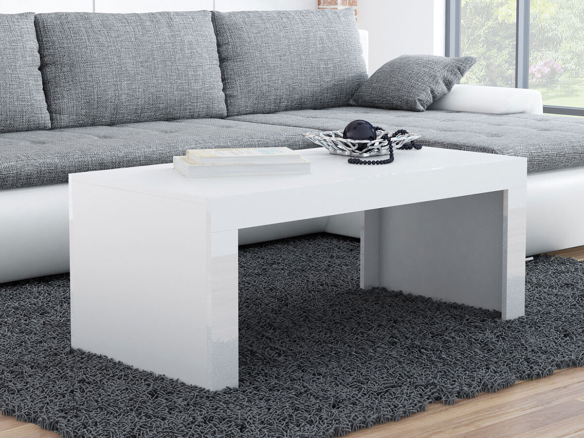 Diivanilaud Charlotte 107 (Valge + Läikiv valge)