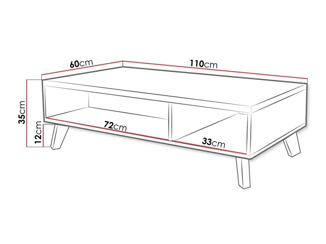 Diivanilaud Larfloi 101 (Valge + Sonoma tamm)