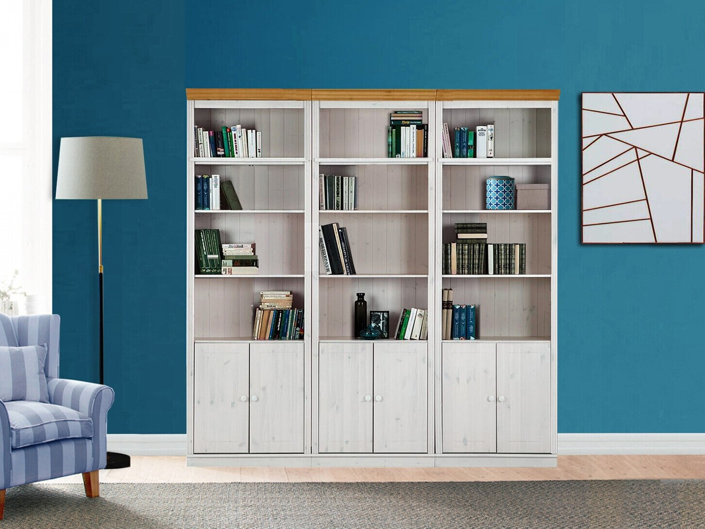 Riiulikomplekt Saltoro 117 (Valge + Mee tamm)