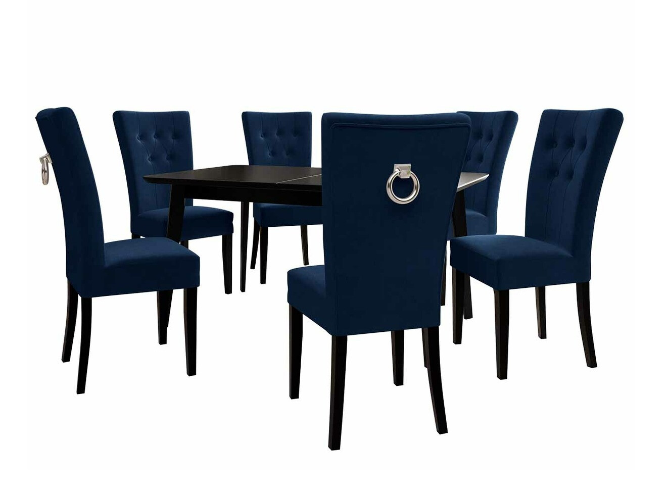 Söögitoakomplekt Racine 144 (Must + Magic Velvet 2216)