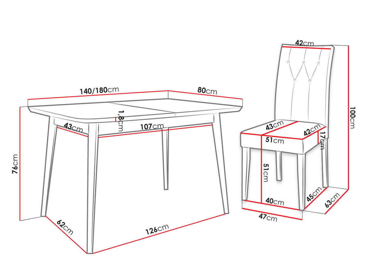 Söögitoakomplekt Racine 144 (Must + Magic Velvet 2217)