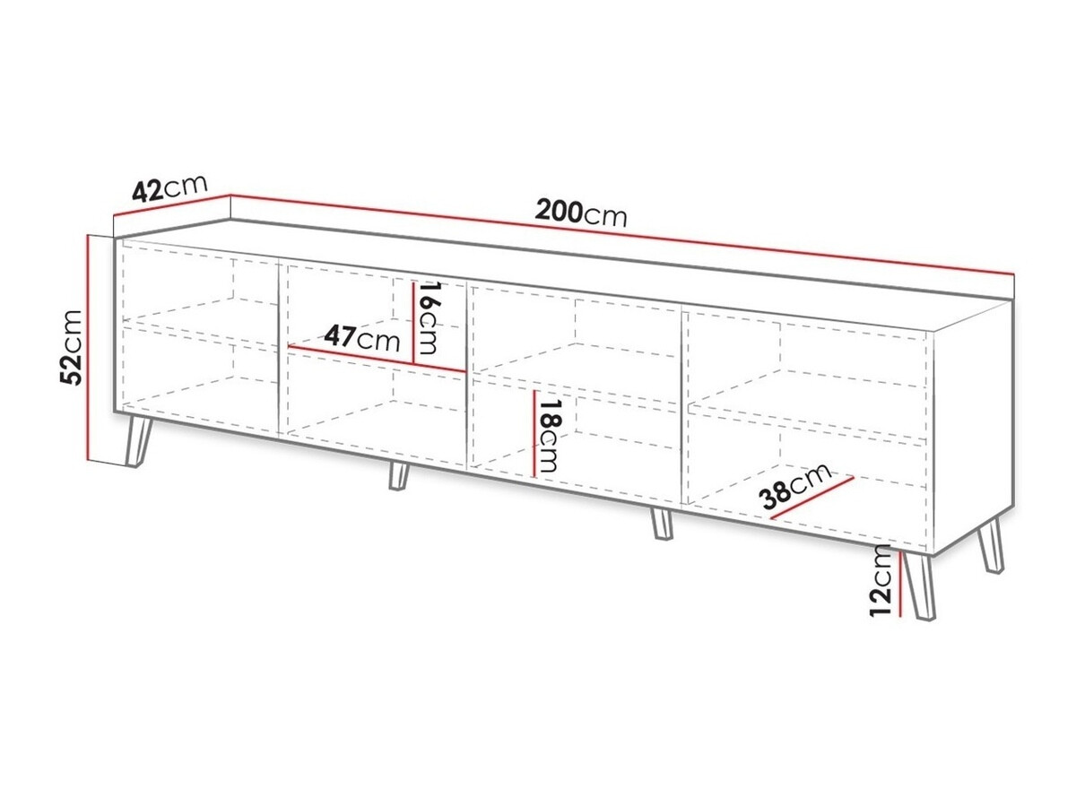 TV-alus Charlotte 145 (Grafiit + Läikiv grafiit)