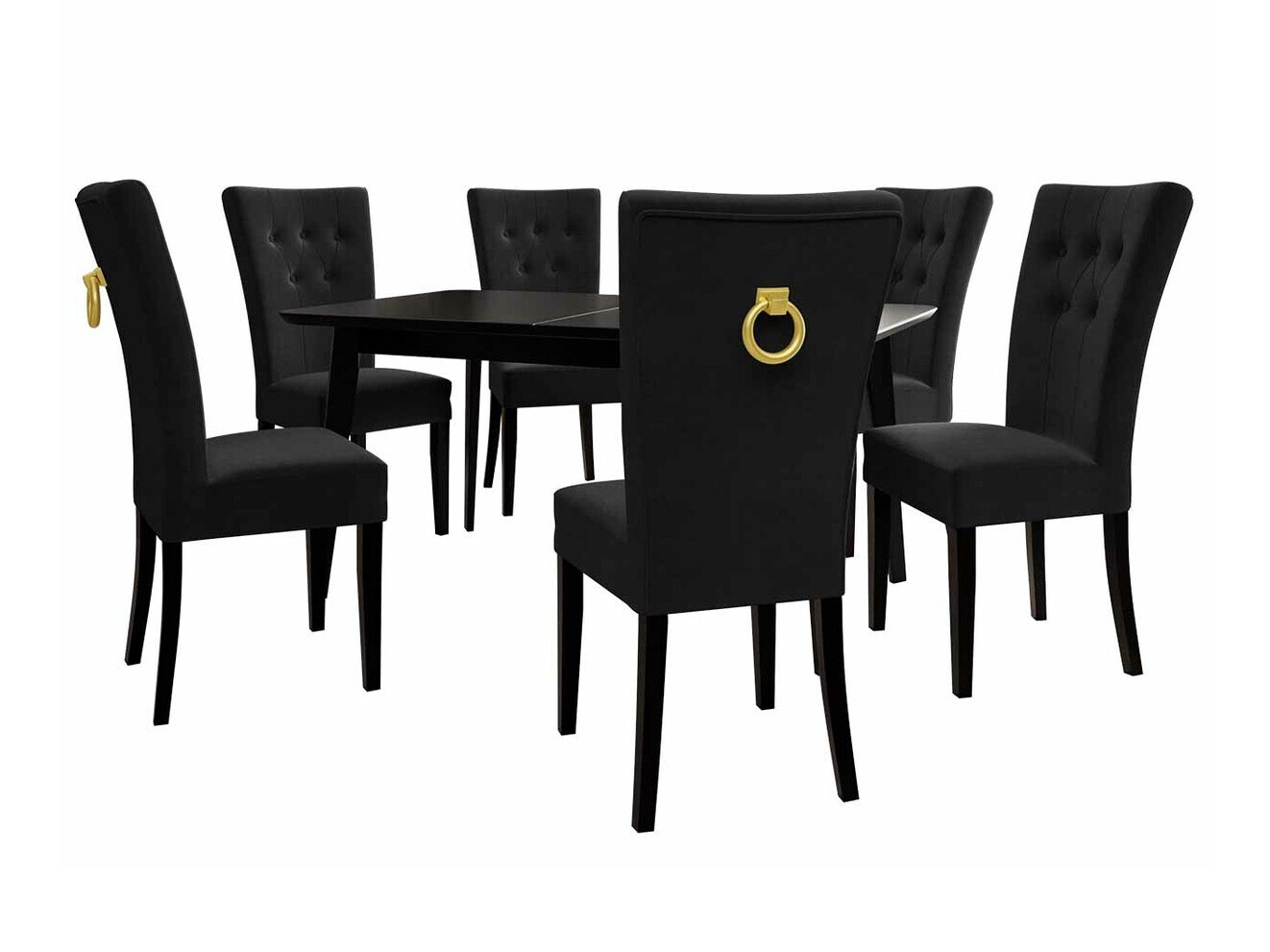 Söögitoakomplekt Racine 144 (Must + Magic Velvet 2219)