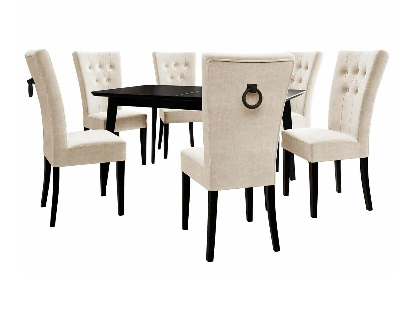 Söögitoakomplekt Racine 144 (Must + Magic Velvet 2250)