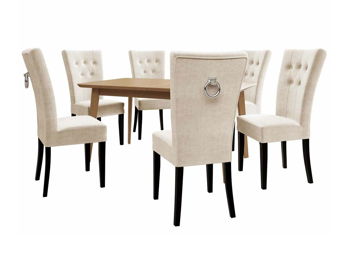 Söögitoakomplekt Racine 144 (Must + Magic Velvet 2250)
