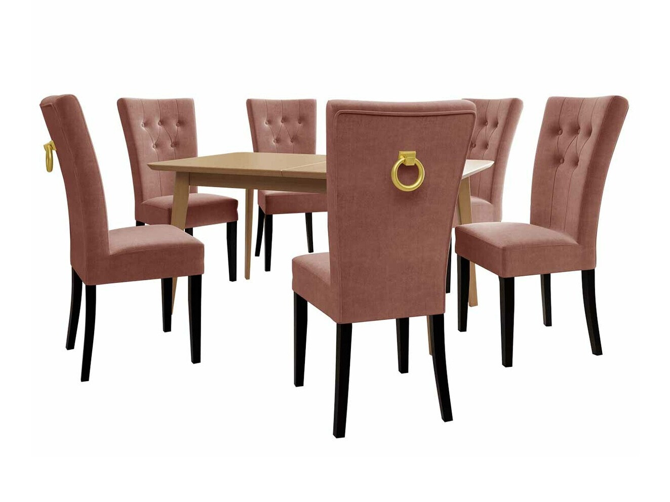 Söögitoakomplekt Racine 144 (Must + Magic Velvet 2258)