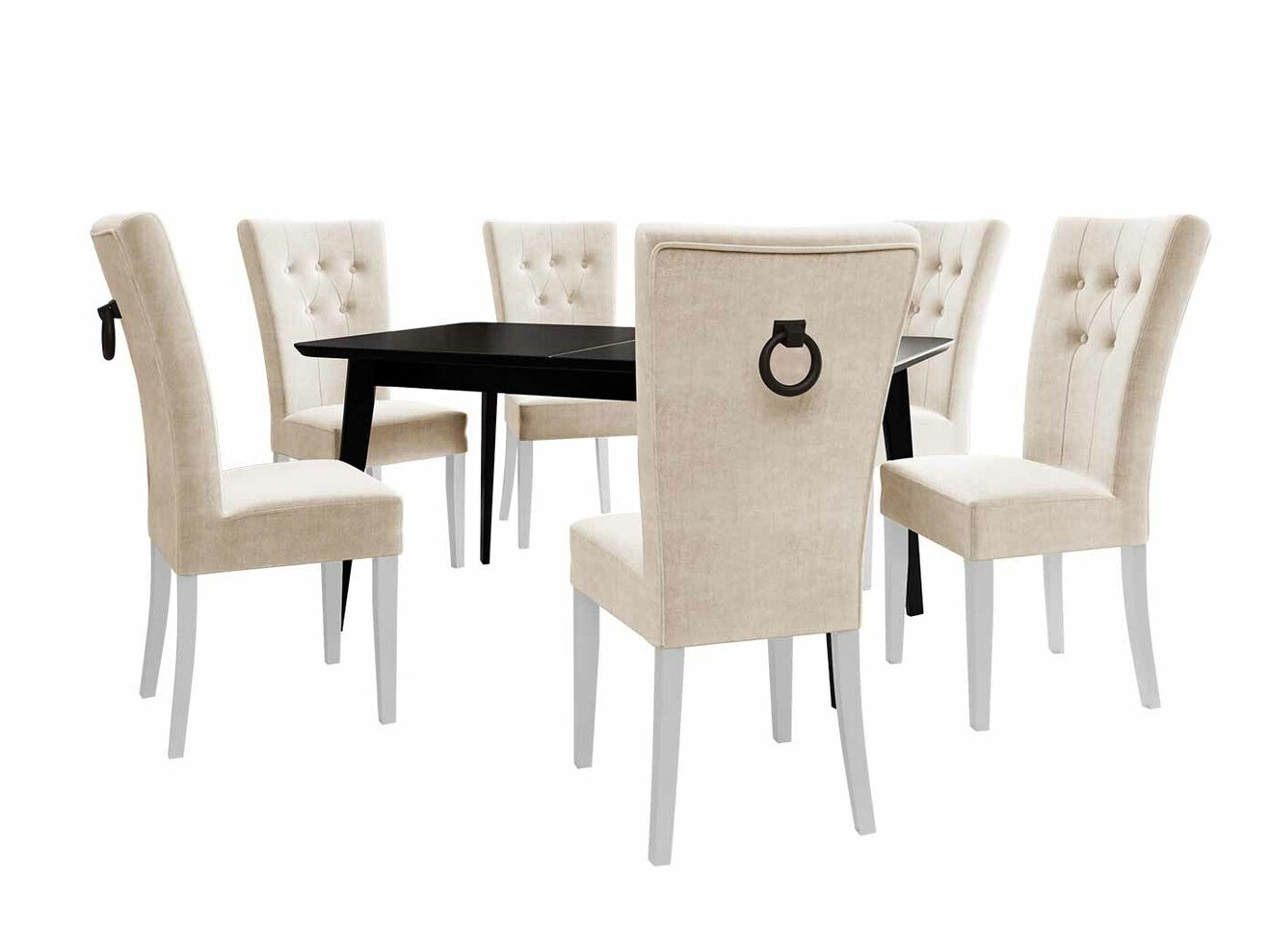 Söögitoakomplekt Racine 144 (Valge + Magic Velvet 2250)