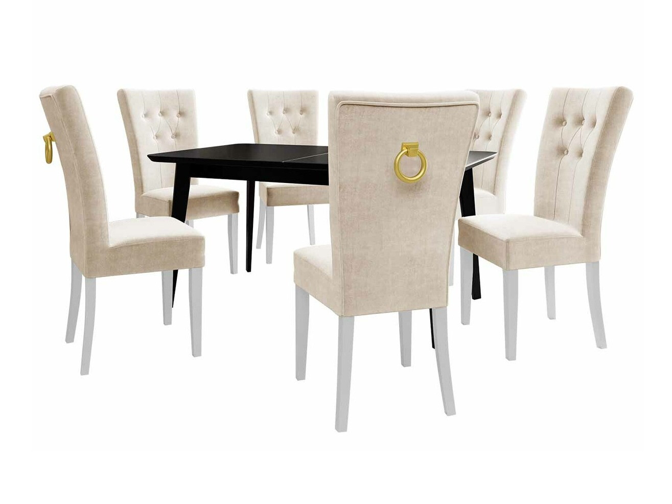 Söögitoakomplekt Racine 144 (Valge + Magic Velvet 2250)