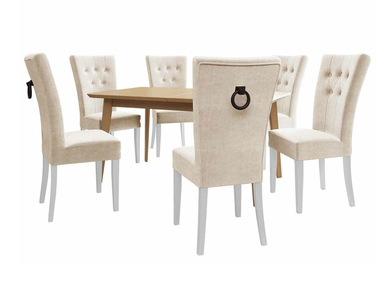 Söögitoakomplekt Racine 144 (Valge + Magic Velvet 2250)