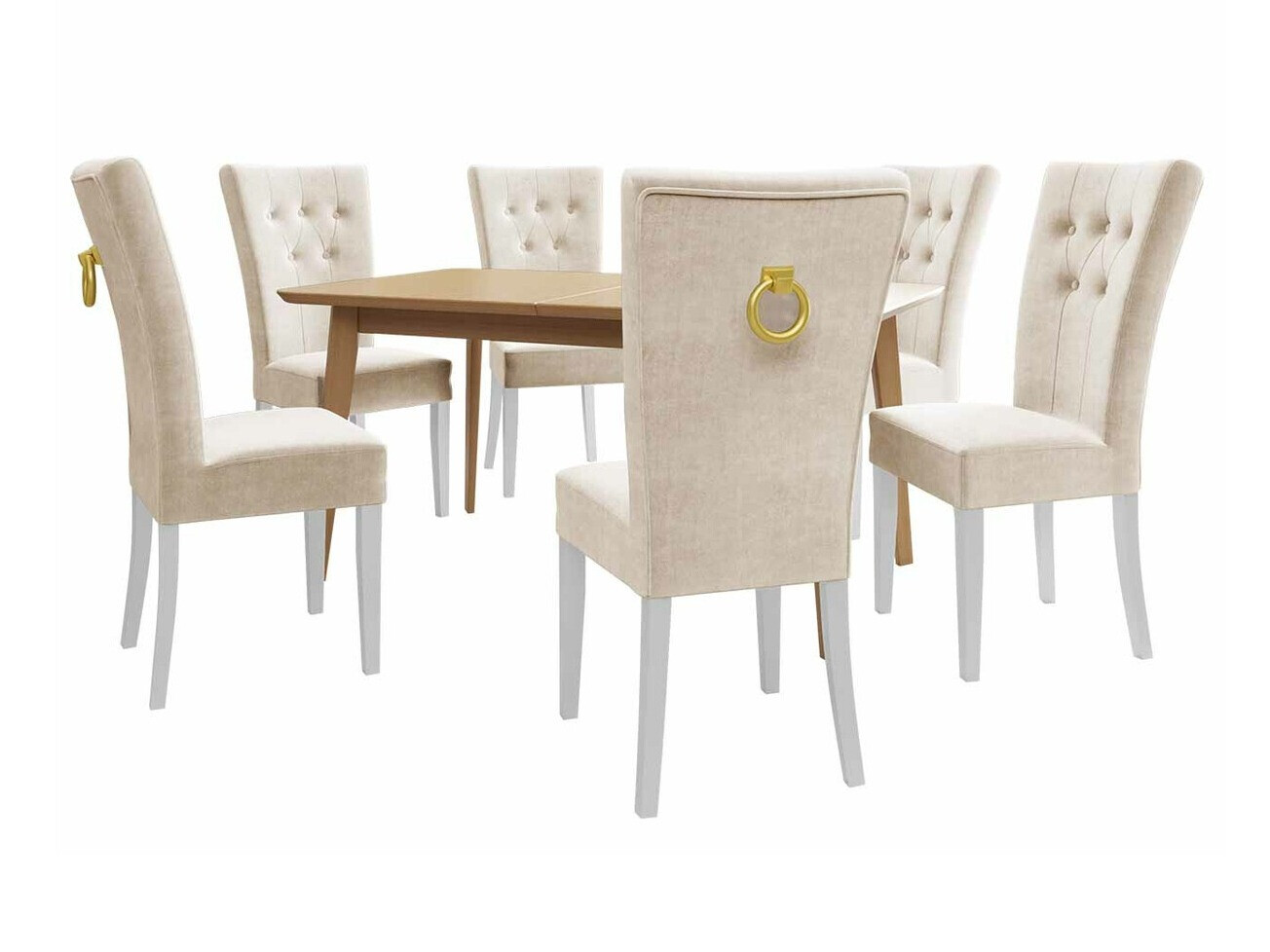 Söögitoakomplekt Racine 144 (Valge + Magic Velvet 2250)