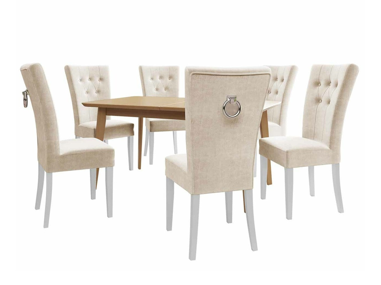 Söögitoakomplekt Racine 144 (Valge + Magic Velvet 2250)