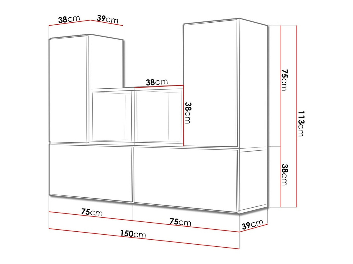 Köögikappide komplekt Corbele 123 (Valge)