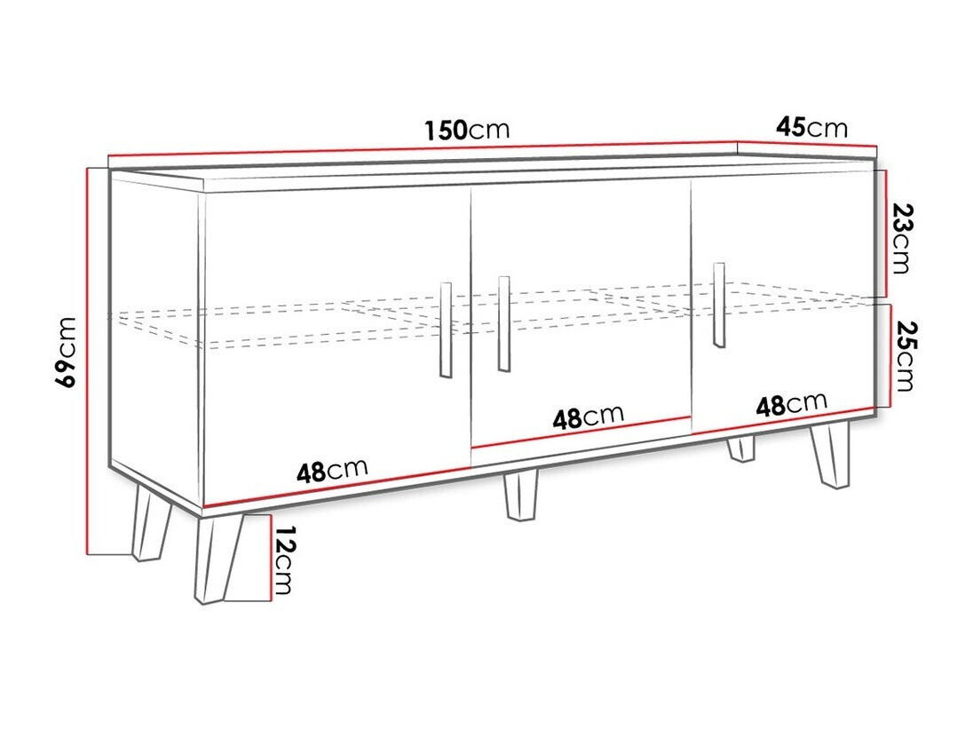 TV-alus Larfloi 106 (Valge + Sonoma tamm)