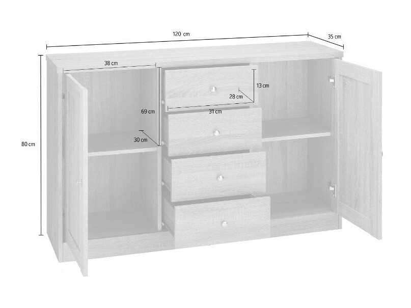 Kummut Cirtene 105 (Valge + Tamm)