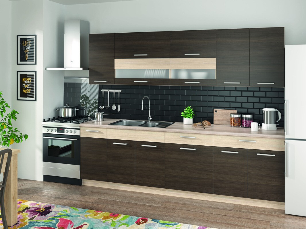 Sahtli ja ustega moodulkapp Mode Dark 109