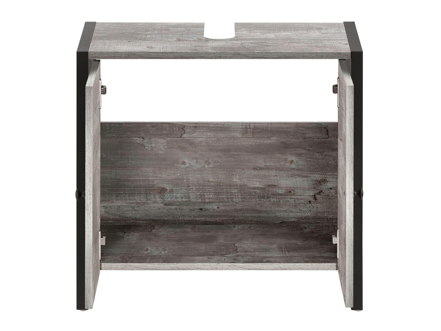 Vannitoa põrandakapp kraanikausile Larnovo 113 (Hall tamm + Must)