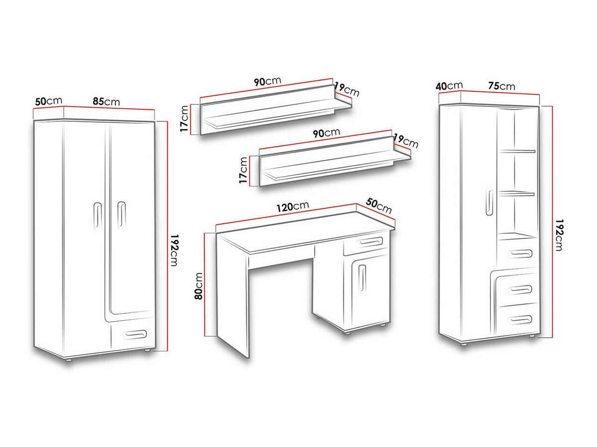 Lastetoa komplekt Levtala 116 (Antratsiit + Valge + Roosikarva)