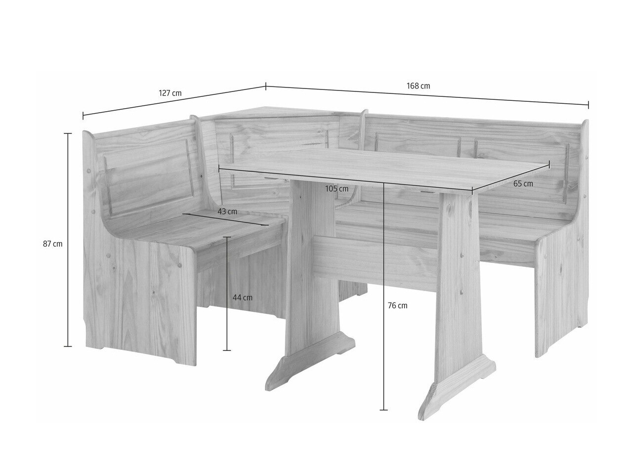 Kööginurk Denton 204 (Valge + Mänd)