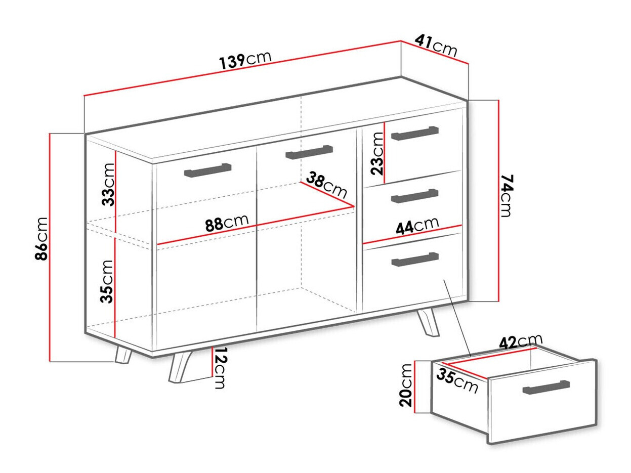 Mööblikomplekt Dortivu 120 (Sinine)