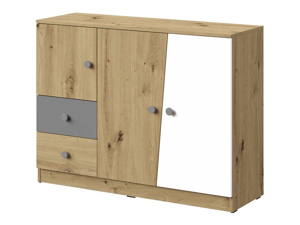 Kummut Almira 106 (Artisan tamm + Valge + Hall)