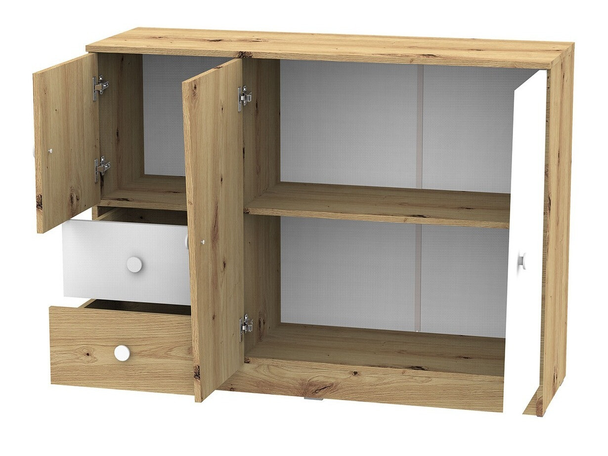 Kummut Almira 106 (Artisan tamm + Valge)