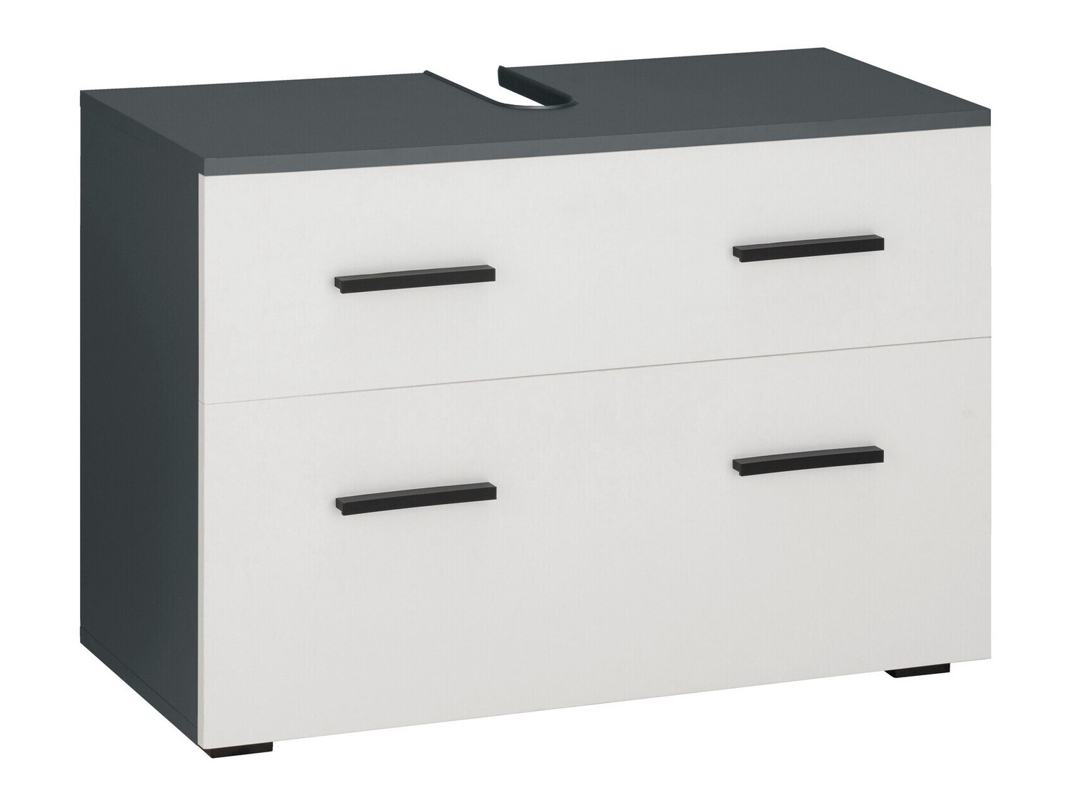 Vannitoa põrandakapp kraanikausile Larlori 101 (Antratsiit + Valge)