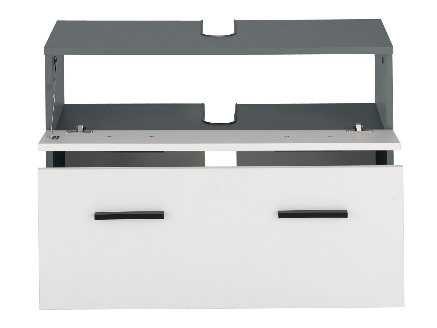 Vannitoa põrandakapp kraanikausile Larlori 101 (Antratsiit + Valge)