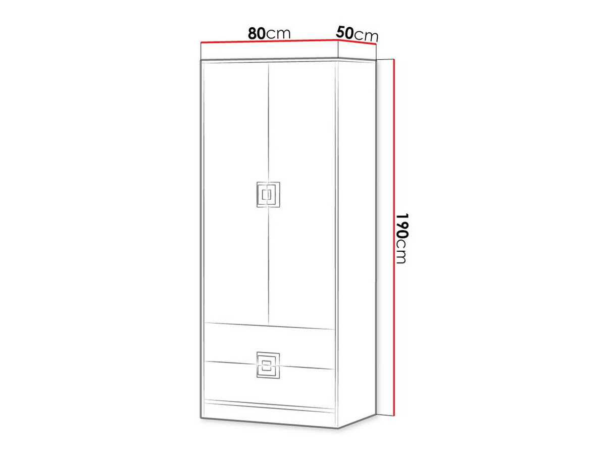 Riidekapp Balvire 102 (Hele tamm + Valge + Türkiis)