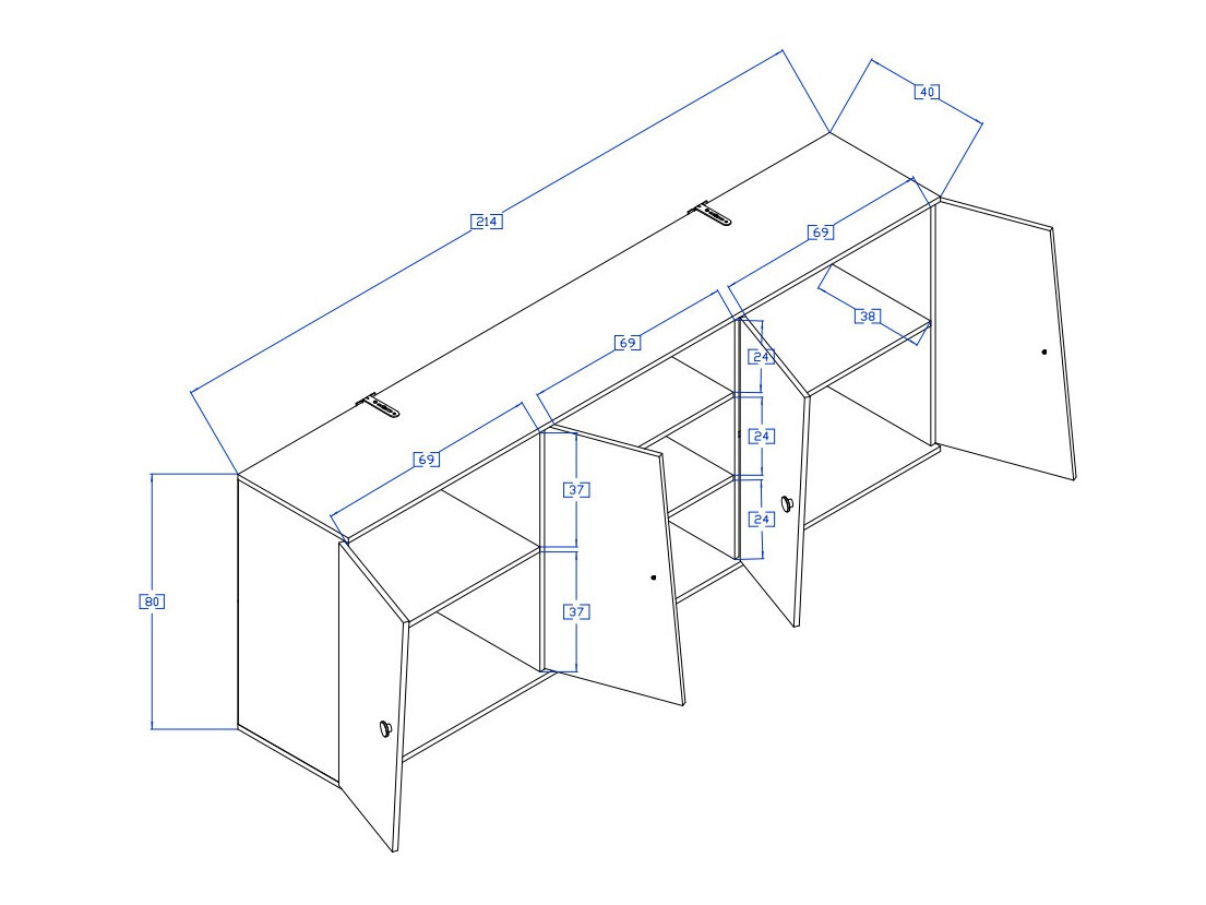Seinakapp Mirelbu 115 (Artisan tamm + Läikiv valge)