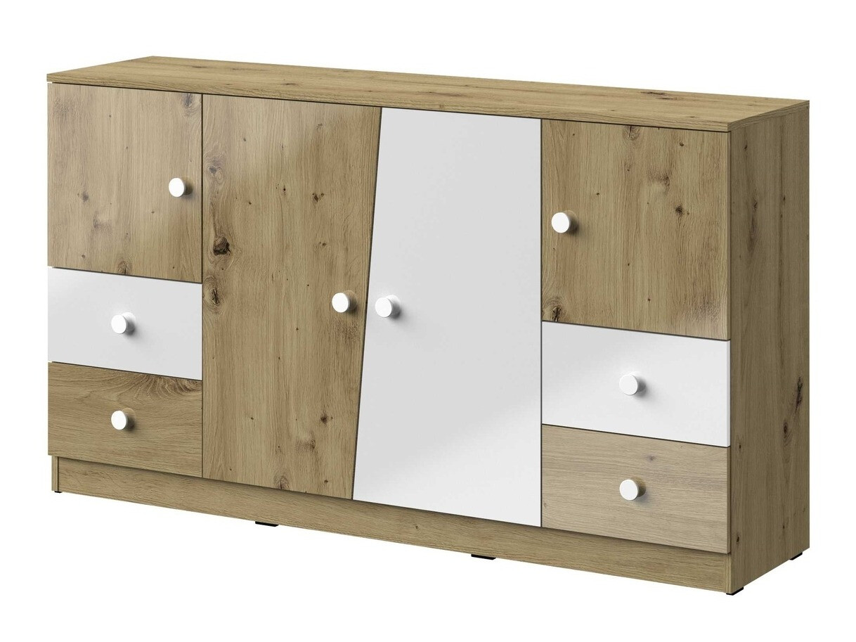 Kummut Mirelbu 105 (Artisan tamm + Läikiv valge)