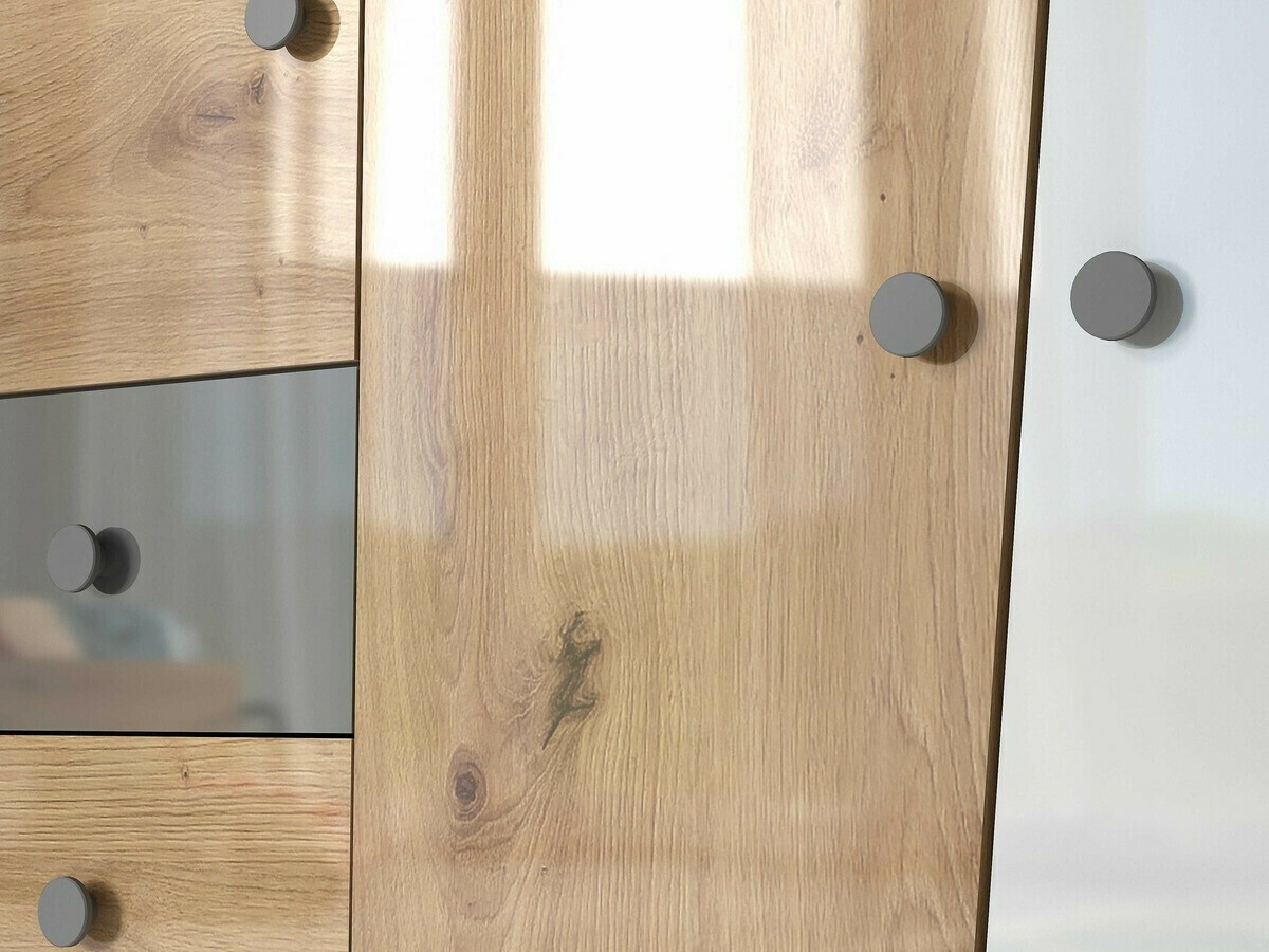 Riidekapp Mirelbu 102 (Artisan tamm + Valge + Must)