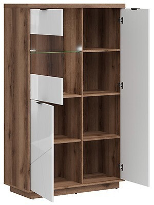 Elutoa komplekt Fivale 111 (Tume delano tamm + Läikiv valge)