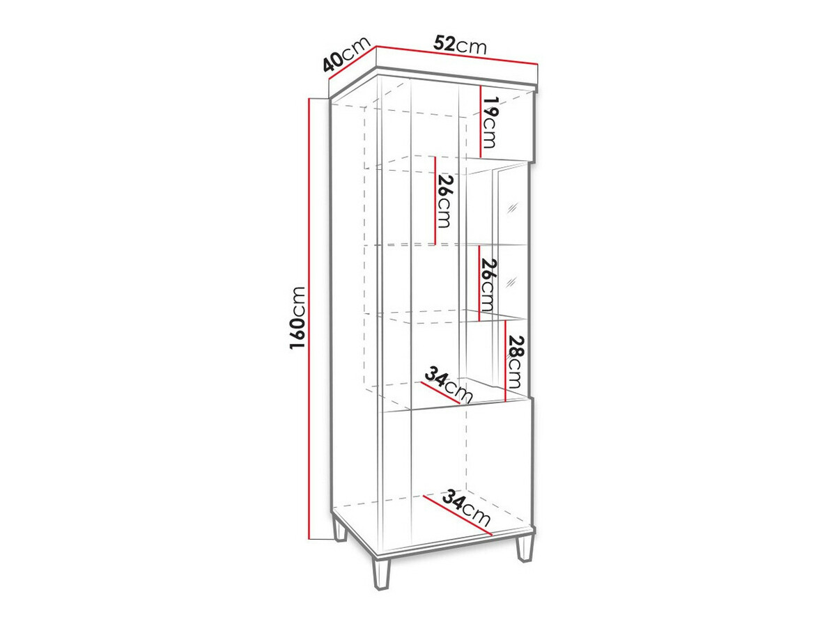 Riiul Florem II (Valge + Läikiv valge + Ere puit)