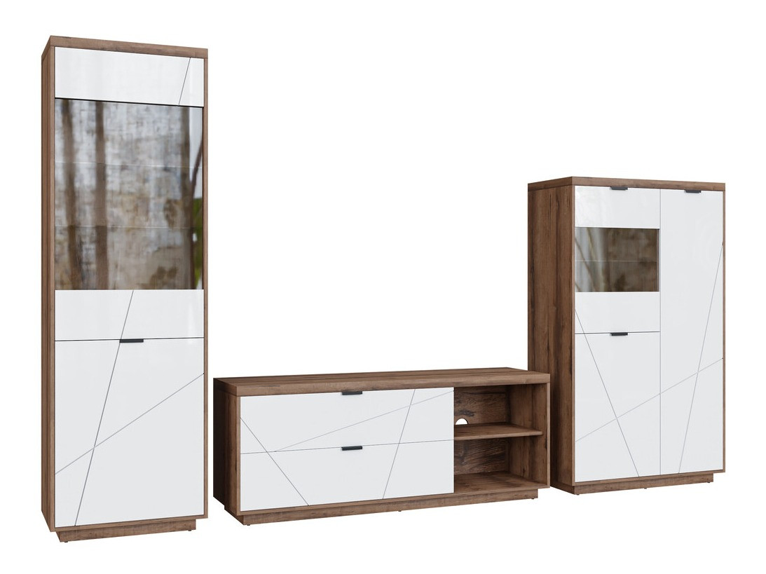 Elutoa komplekt Fivale 112 (Tume delano tamm + Läikiv valge)