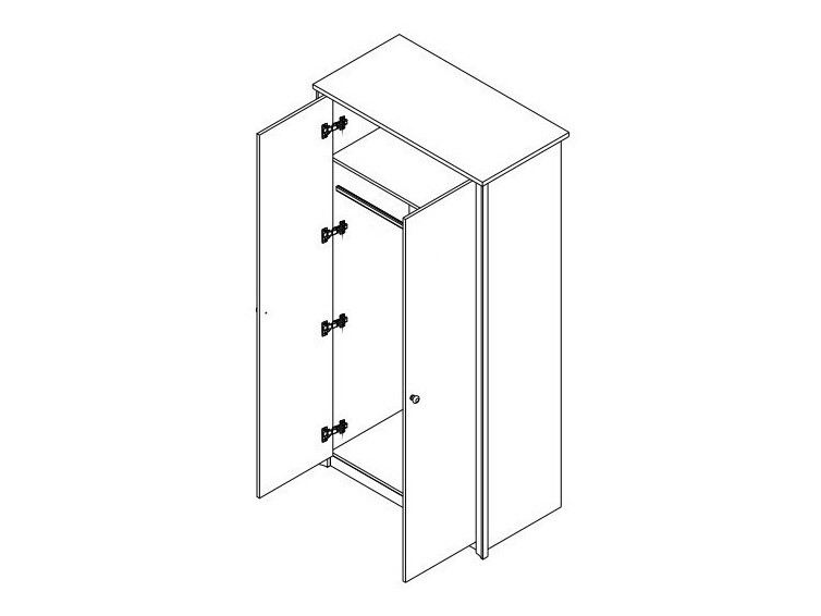 Riidekapp Elialo 111 (Tume Sonoma tamm)