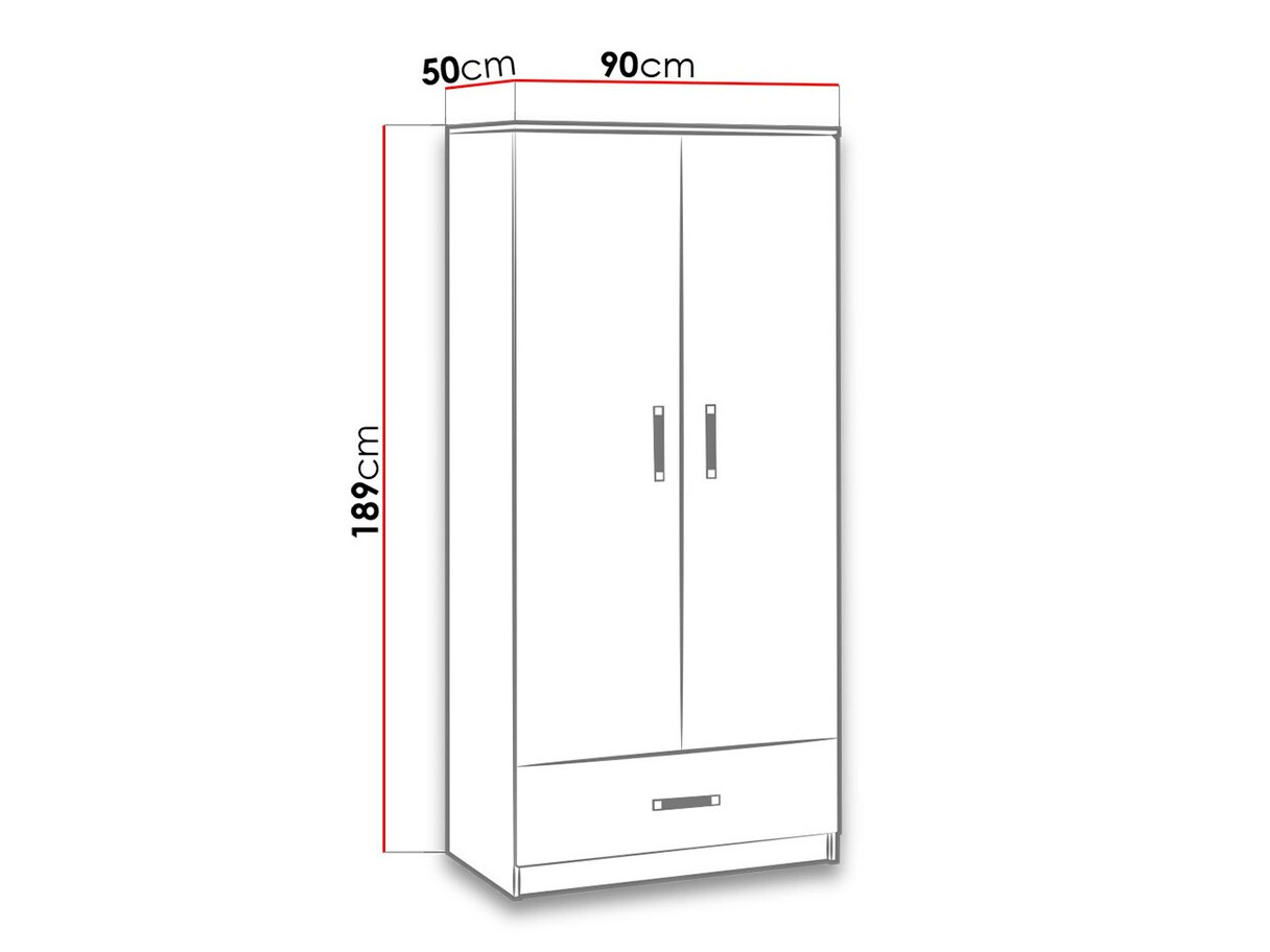 Riidekapp Lorlare 110 (Valge + Hall)