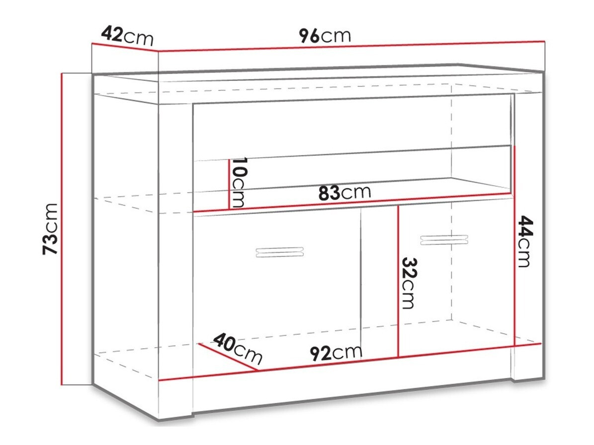 TV-alus Serfeno 107 (Käsitöö valge)