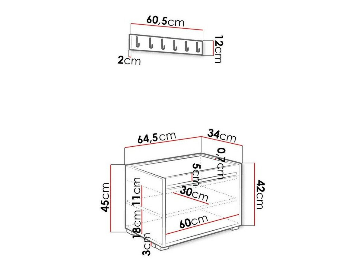 Esikukomplekt Comfivo Pinus IX (Valge + Manila 11)