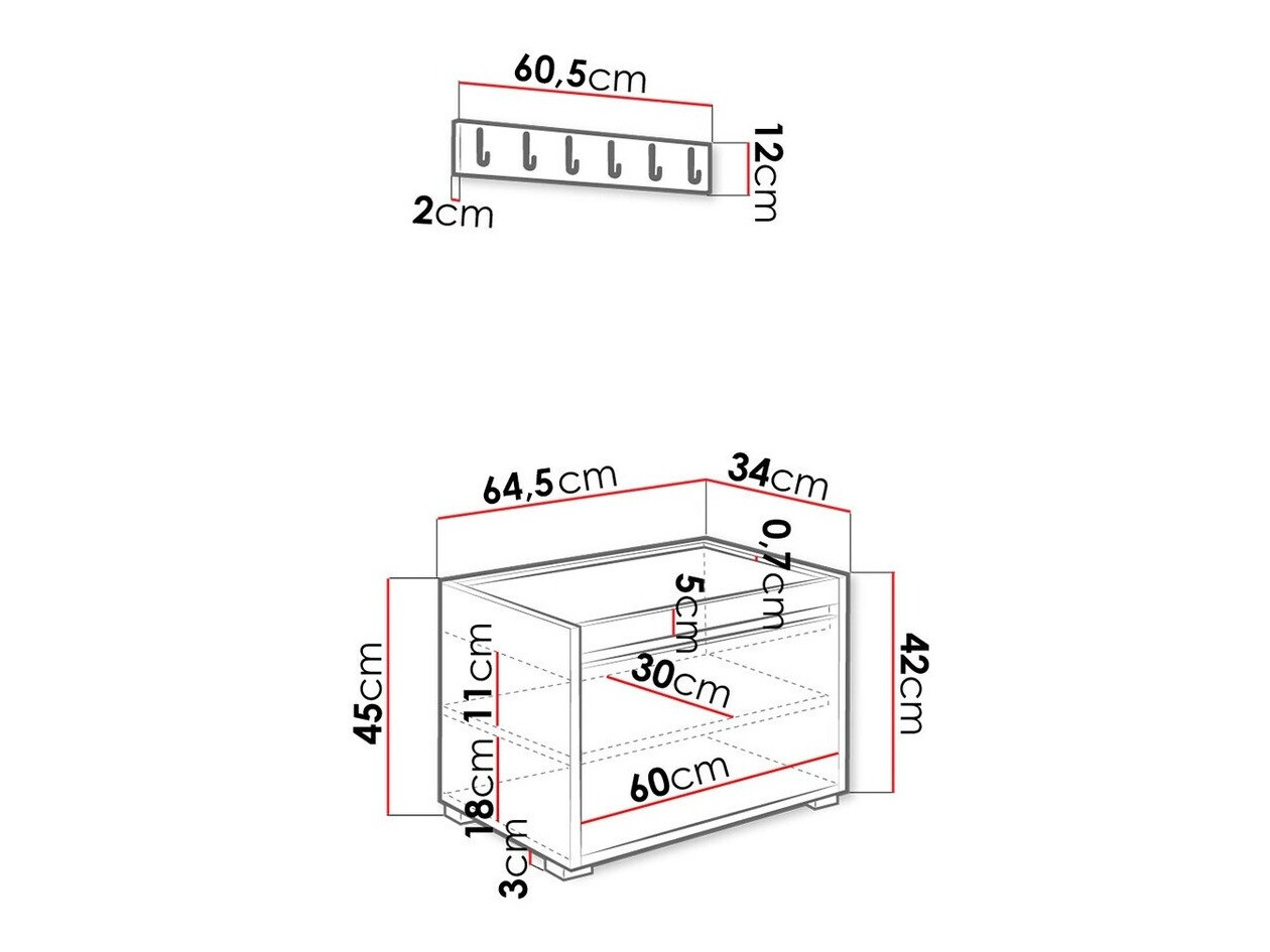 Esikukomplekt Comfivo Pinus IX (Valge + Soft 017)